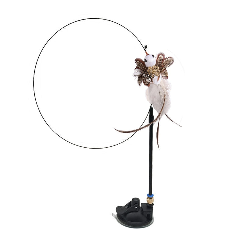 Cat Toy Interactive Feather Simulation Bird Teaser Stick Teaser Kitten Bells Wand Cats Accessories Pet Products Toys For Cat