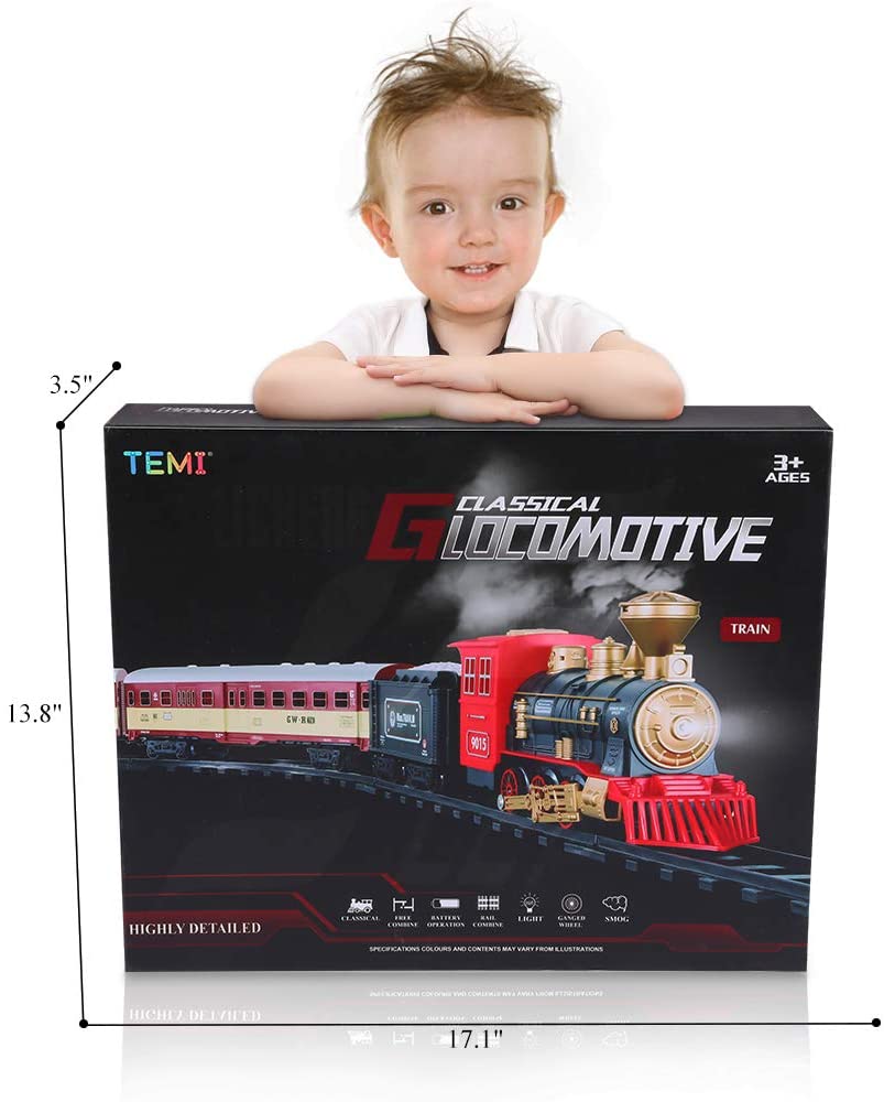 Elektrikli noel tren oyuncak seti araba demiryolu parça buharlı lokomotif motor Diecast Model eğitici oyun erkek çocuk oyuncakları çocuklar için