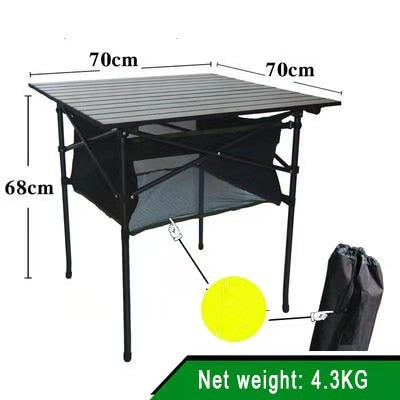 Outdoor Folding Table Chair Camping Aluminium Alloy Picnic Table Waterproof Durable Folding Table Desk For 140*70*70CM