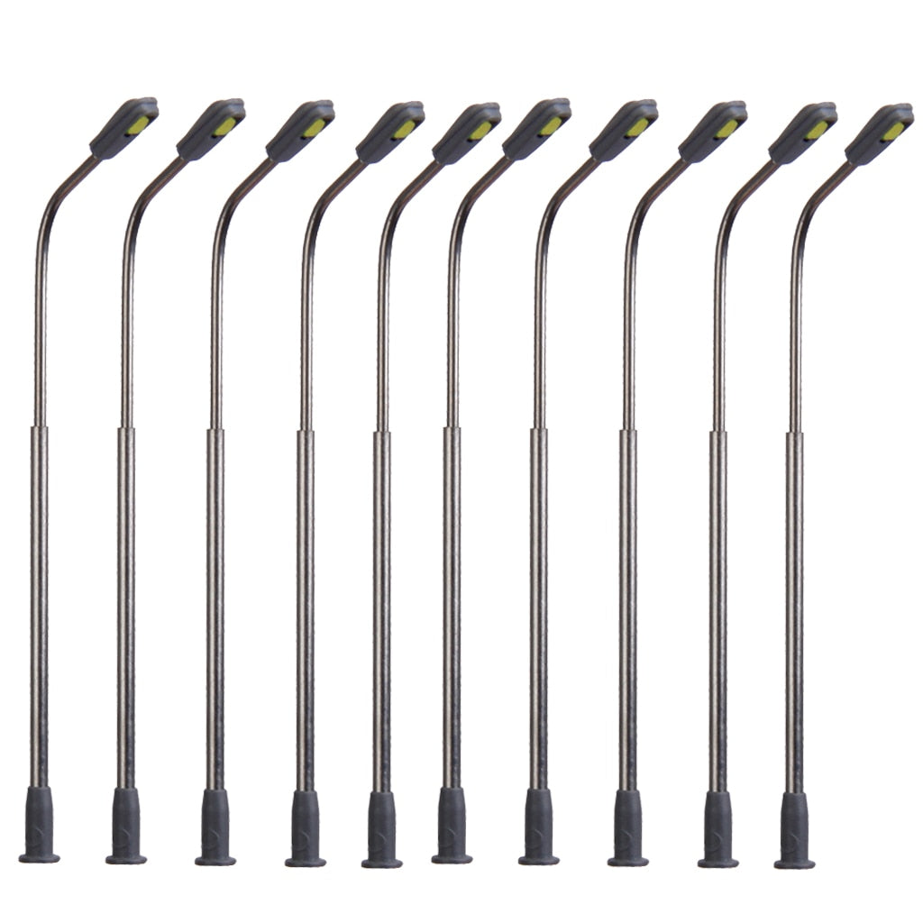 10pcs/Set Model Railway Train Street Lamp Post Lights 1/200 Scale Mini Size for Diorama Accessories