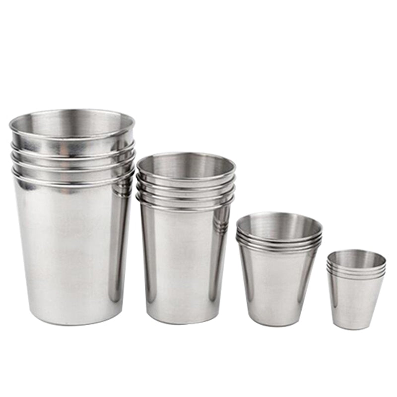 Drinking Glass Stainless Steel Cup Shot Glasses Cups Tumblers Wine Beer Whiskey Mugs Outdoor Travel Cup 30ml/70ml/180ml/320ml