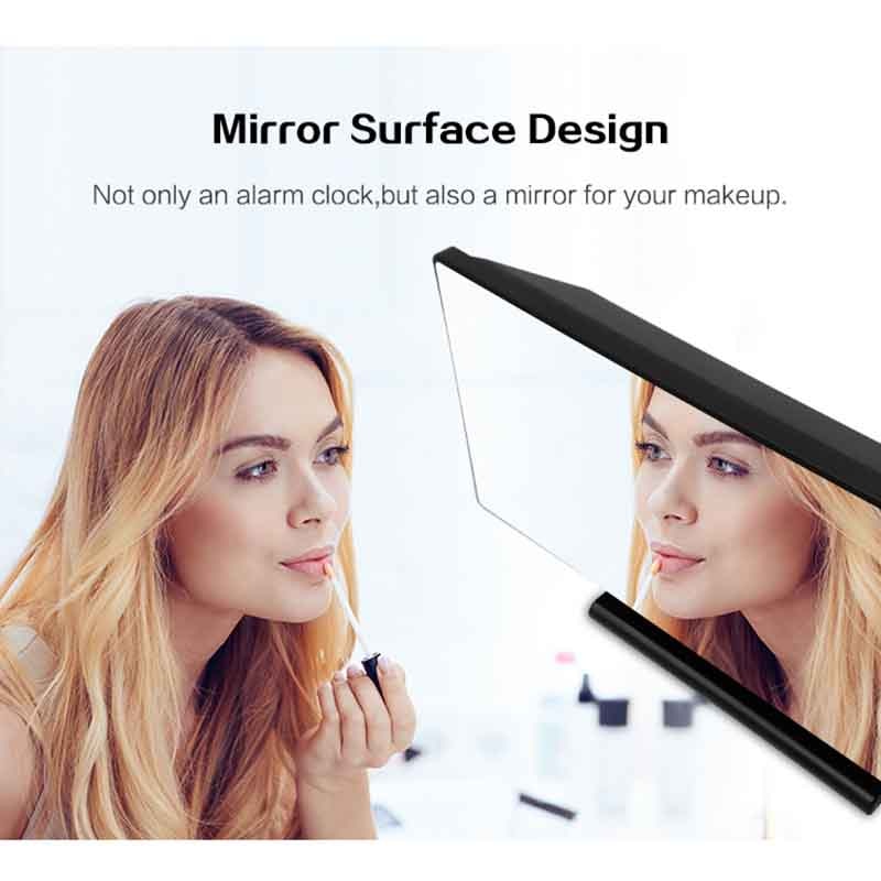 LED Mirror Digital Alarm Clock Electronic Watch Table Desktop Alarm Clocks Multifunction Snooze Night Large LED Display Gift