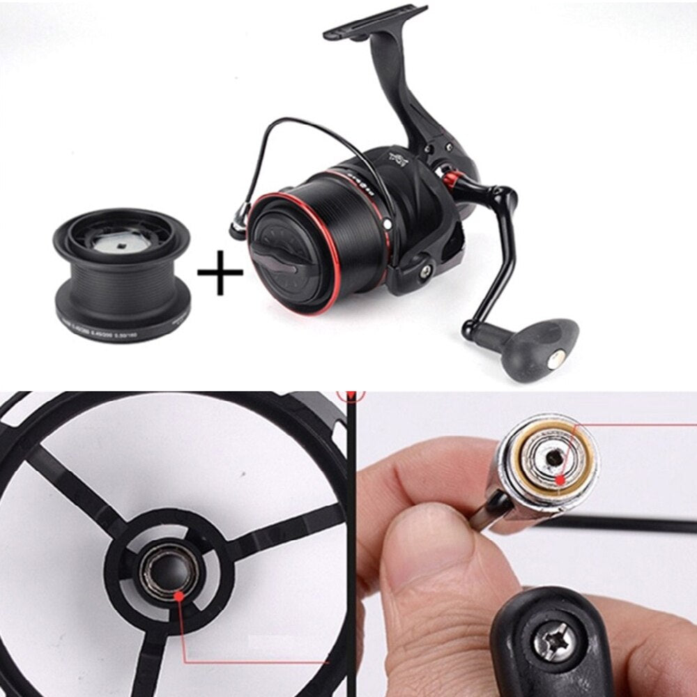 Superior Full Metal Spool Surf Spinning Fly Fishing Reels 13+1BB 8000 9000 10000 Big Long Shot Casting Fly Sea Wire Cup Wheel