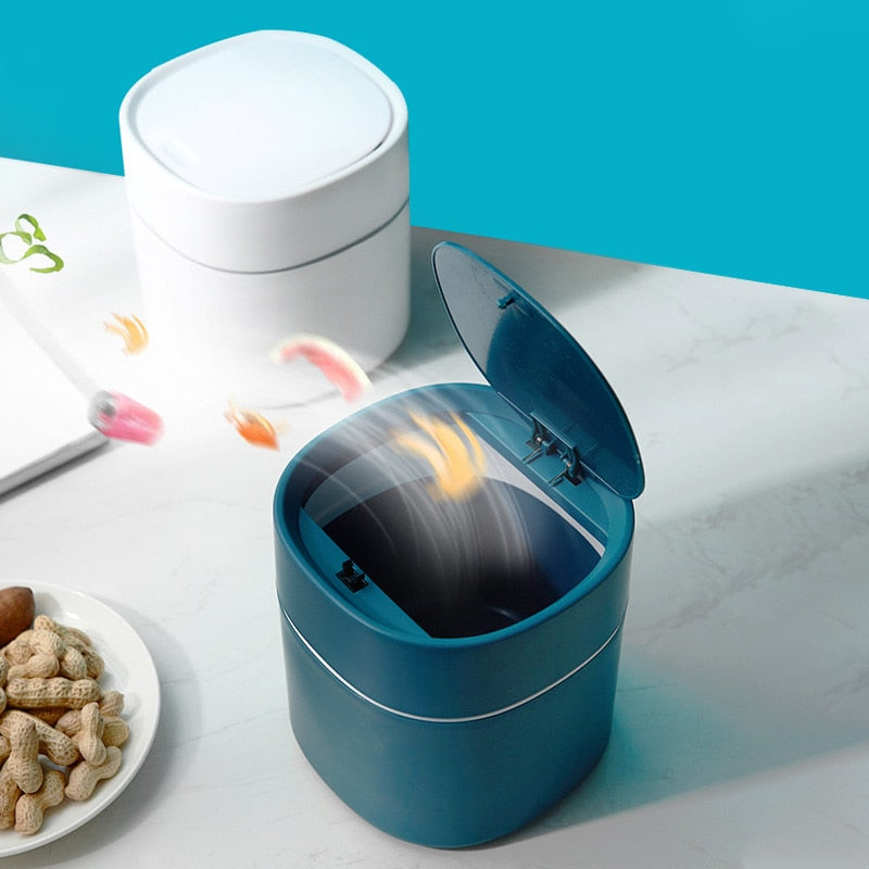 Mini Trash Can Household Garbage Basket Tabletop Trashcan Storage For Kitchen Sitting Room Small Waste Dustbins