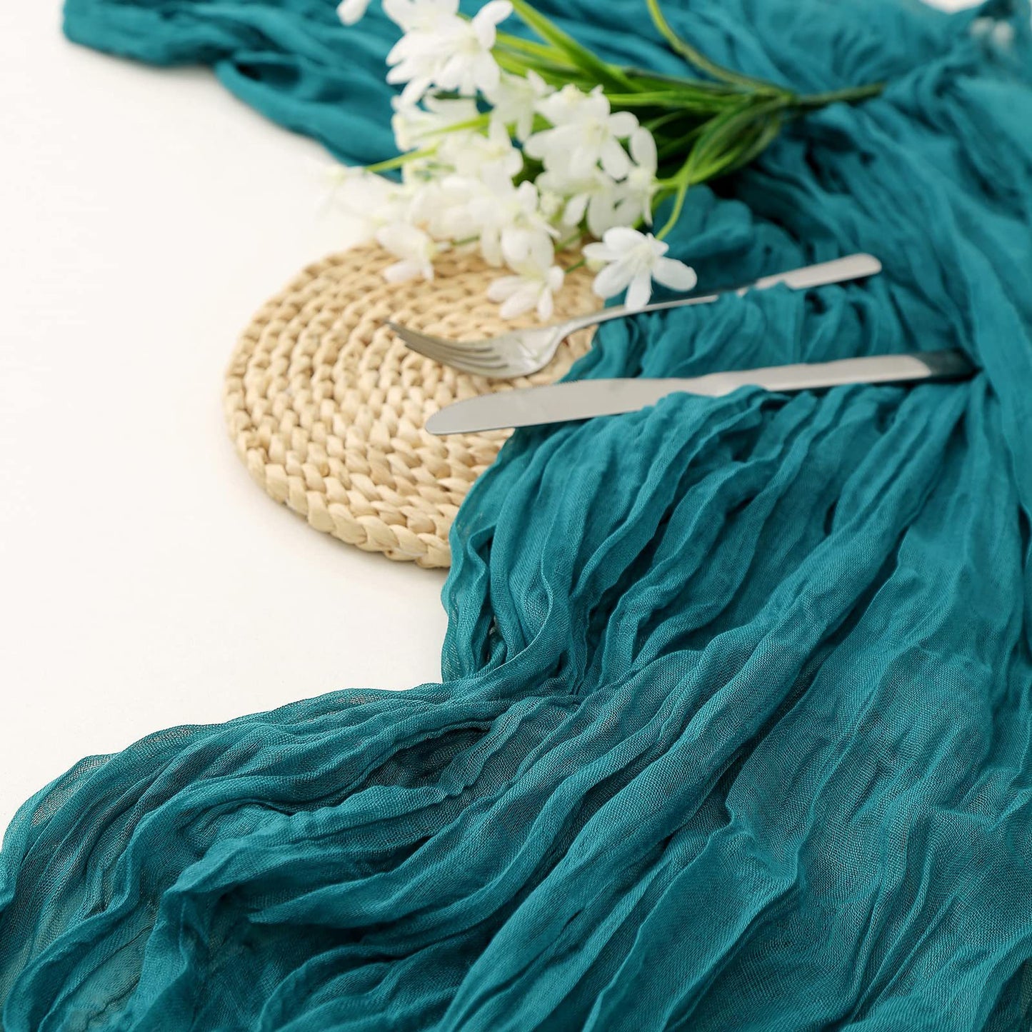 Gauze Table Runner Dinning Table Decoration 90*300CM Rustic Country Boho Beach Wedding Party Table Decor Christmas Table Runners