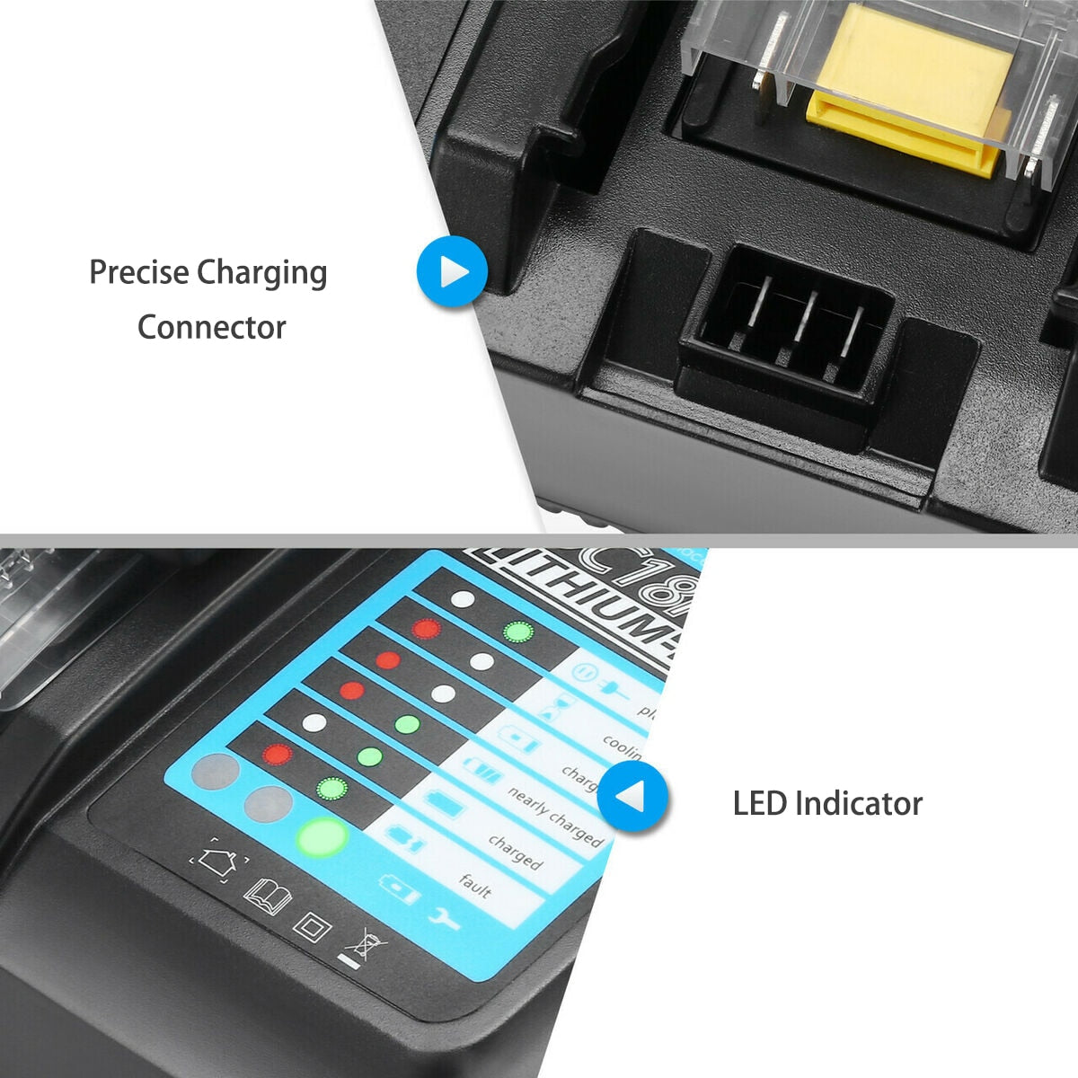 Battery Charger 18V For Makita Battery BL1830 BL1430 BL1840 1850 1860 1890 14.4v 18v 3A 6A Electric Power Tool Charger