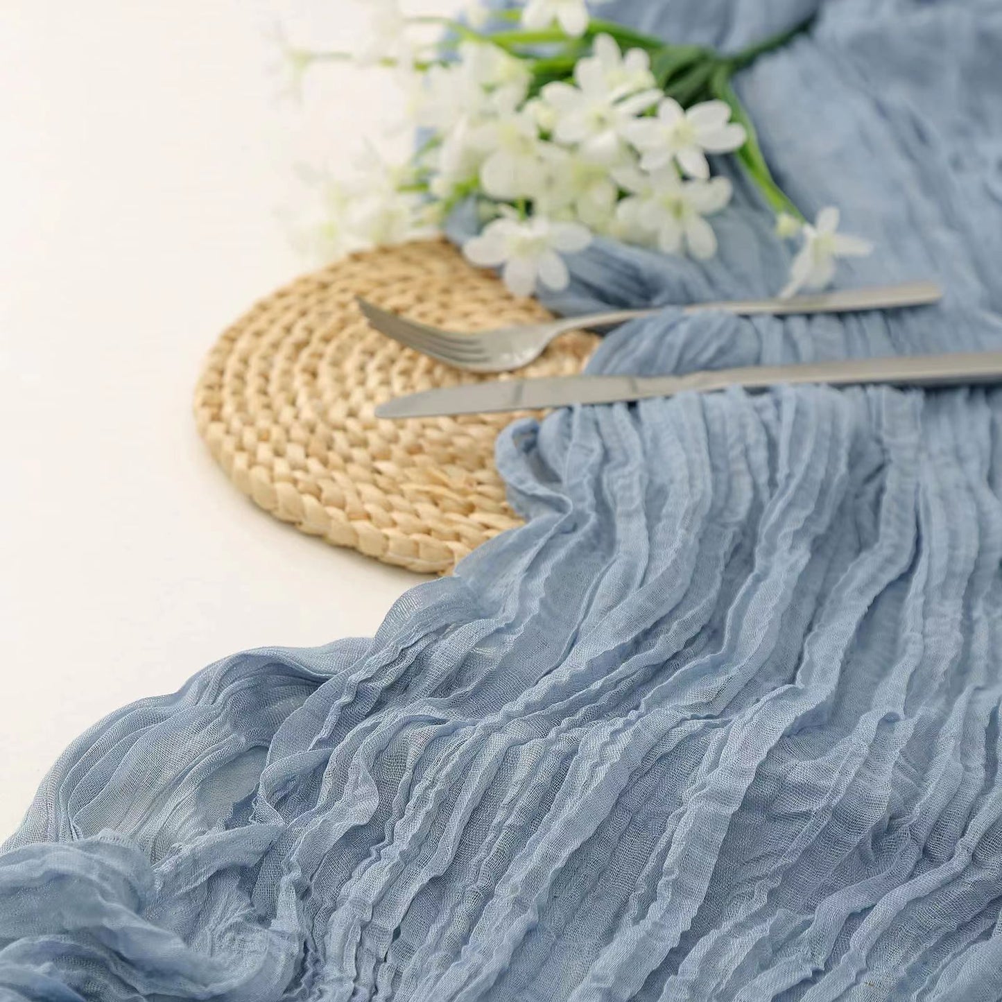 Gauze Table Runner Dinning Table Decoration 90*300CM Rustic Country Boho Beach Wedding Party Table Decor Christmas Table Runners