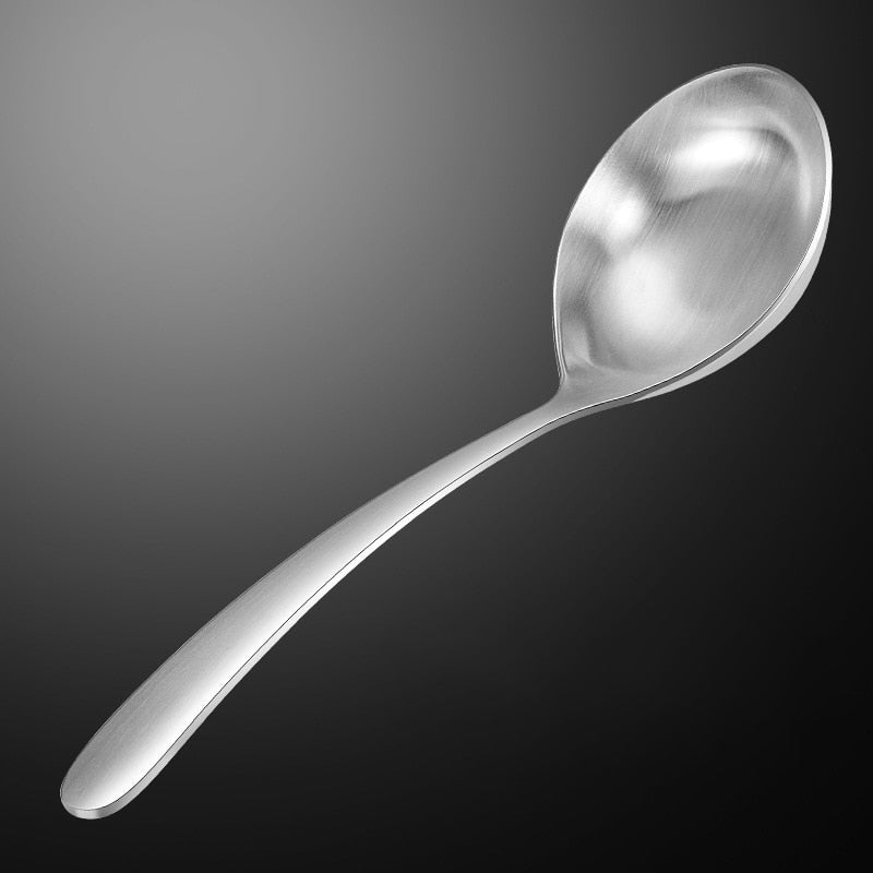 304 Stainless Steel Big Soup Spoon Thickened Table Spoon Silver Kitchen Serving Spoon Tableware Restaurant Supplies