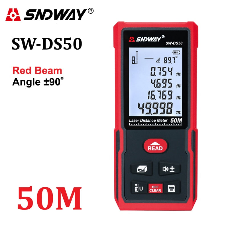 SNDWAY laser distance meter 40M 60M 80M 100M rangefinder trena laser tape range finder build measure device ruler test tool