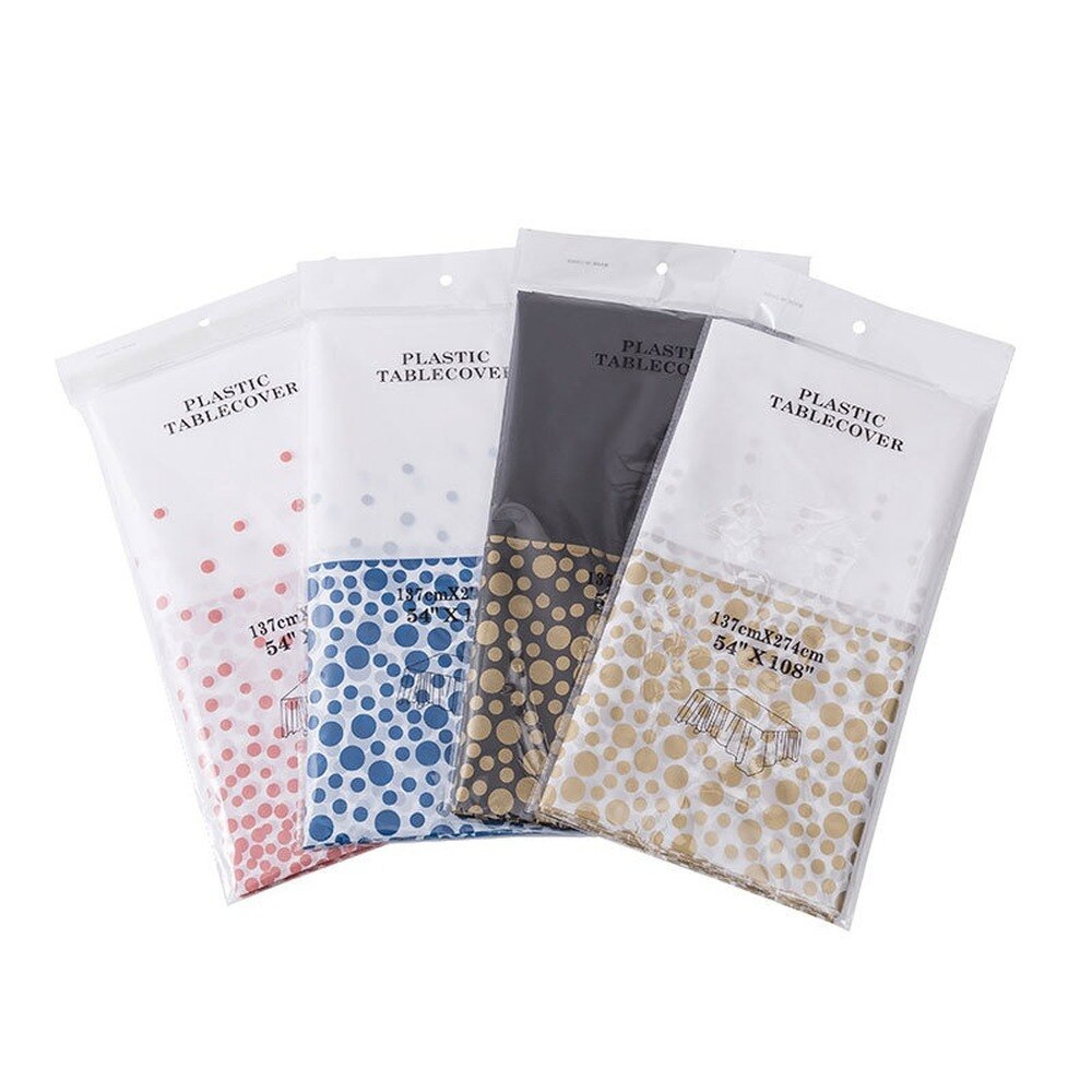 1pc TECHOME Disposable Table Cover Dotted Table Runner Design 54"x108" Waterproof Oilproof Tablecloths for Rectangle Tables