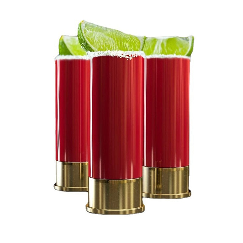4PCS/set Shot Glass Creative High Quality Plastic Shotgun Bullet Shape Shot Glasses Water Wine Glass Party Drinkware Friend Gift