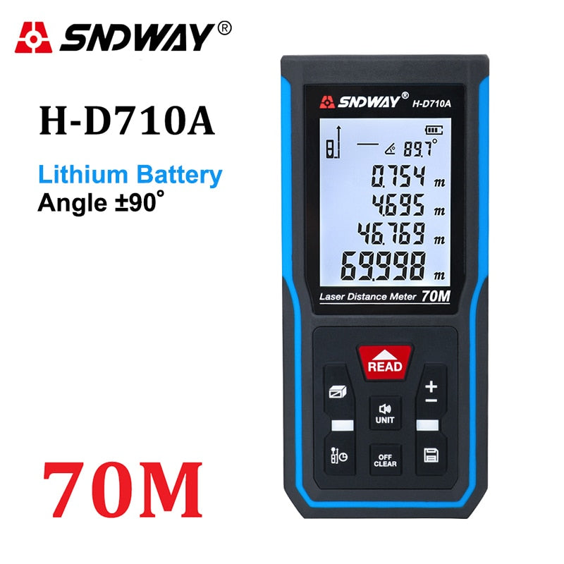 SNDWAY laser distance meter 40M 60M 80M 100M rangefinder trena laser tape range finder build measure device ruler test tool
