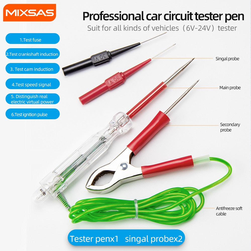 Auto Truck Voltage Electrical Circuit Tester Pen 603 LED Digital Display Power Probe Car Repair Automobile Diagnostic Tools