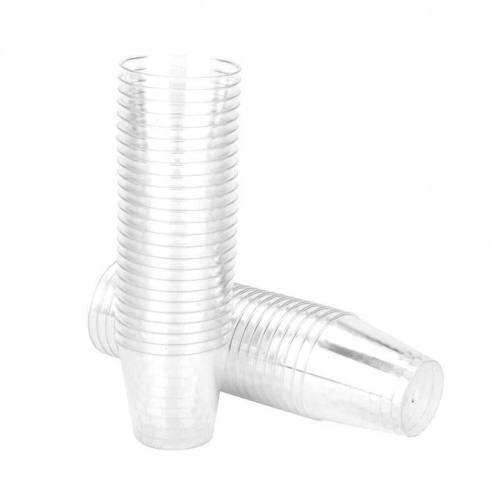 20pcs 30ml Plastic Glass Disposable Plastic Cups Clear Plastic Shot Glasses Jelly Dessert Cups Birthday Party Ice Cream Kitchen