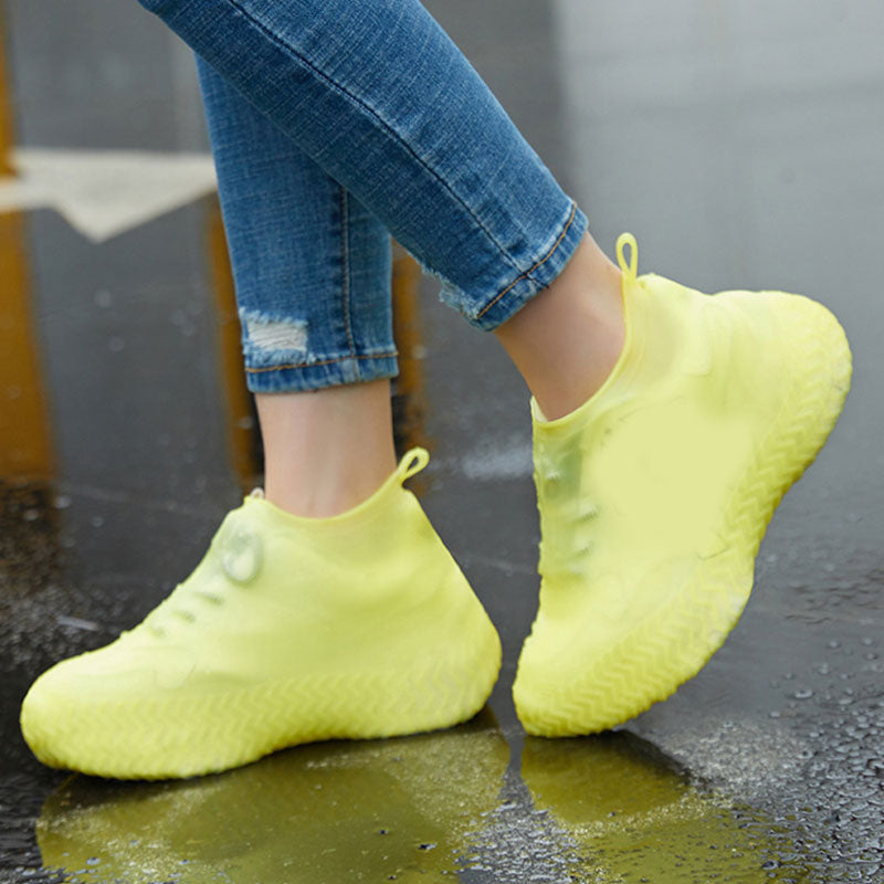 1Pair Reusable Waterproof Rain Shoes Covers Silicone Outdoor Rain Boot Overshoes Walking Shoes Accessories Reusable Shoe Cover