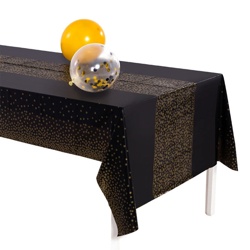 1pc TECHOME Disposable Table Cover Dotted Table Runner Design 54"x108" Waterproof Oilproof Tablecloths for Rectangle Tables