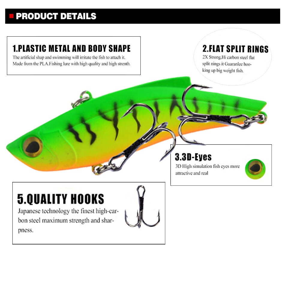 1PCS 90mm 27g Long Shot VIB Lure Sinking Crankbait Winter Fishing Lure Isca Artificial Perch Hard Wobblers