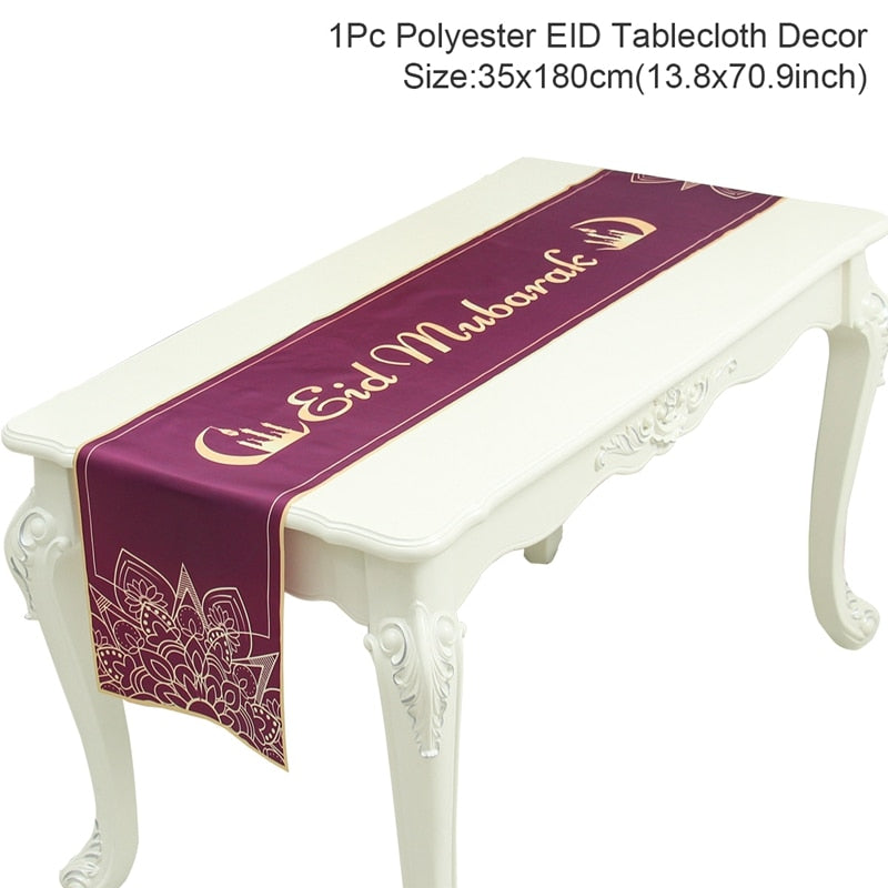 EID Mubarak Table Runner Ramadan Decorations 2023 For Home Tablecloth Ramadan Kareem Eid Al Adha Islamic Muslim Party Decoration