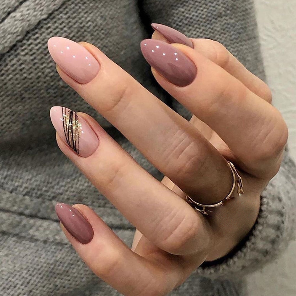 24Pcs Stiletto False Press On Nails Matte Black Color Leopard Wear Finished Product Wearable Full Cover Acrylic Nails Products
