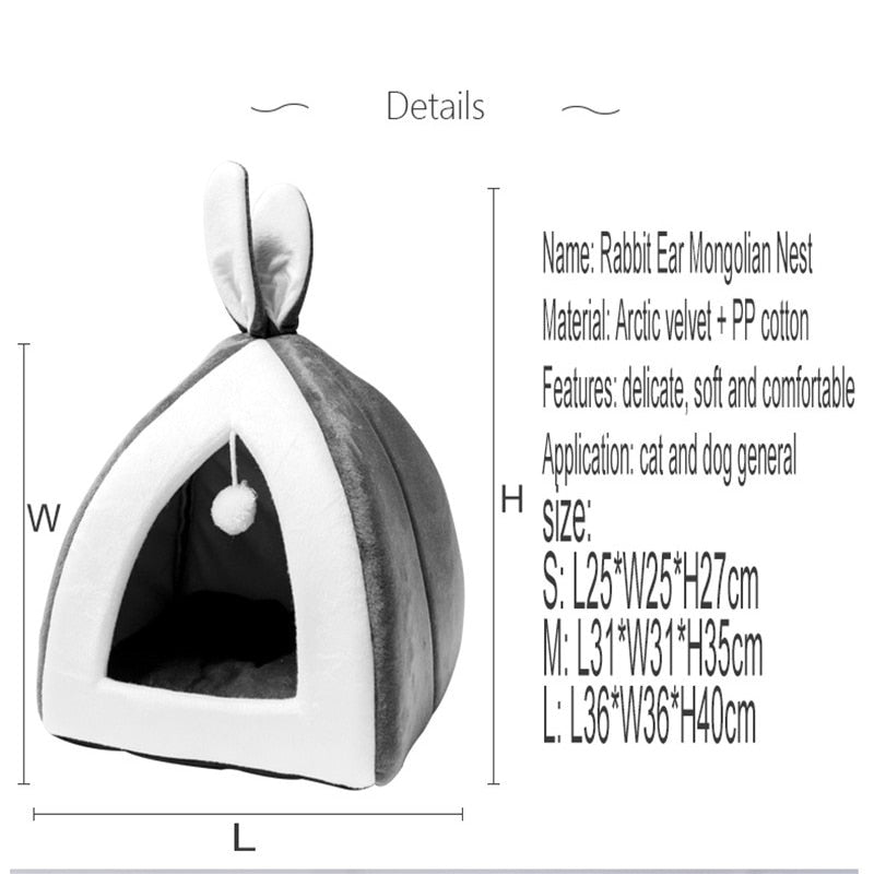 SHUANGMAO Hot Pet Cat Bed Indoor Kitten House Warm Small for Dogs Nest Collapsible Cats Cave Cute Sleeping Mats Winter Products