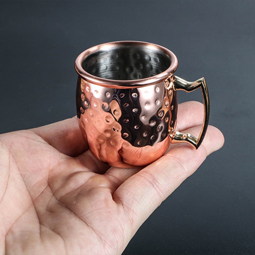 60ml Mini Hammered Moscow Mule Mug Espresso Copper Mugs Shot Glasses Cute 2oz Stainless Steel Mugs For Mini Bar Environmentally