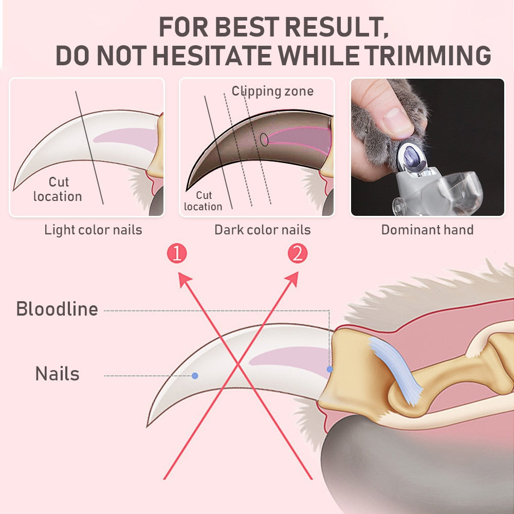 Dog Nail Scissors Pet Nail Clippers Cutter Grooming Electric Claw Scissors Cat Dog Products With Led Light Claw Nail Scissors