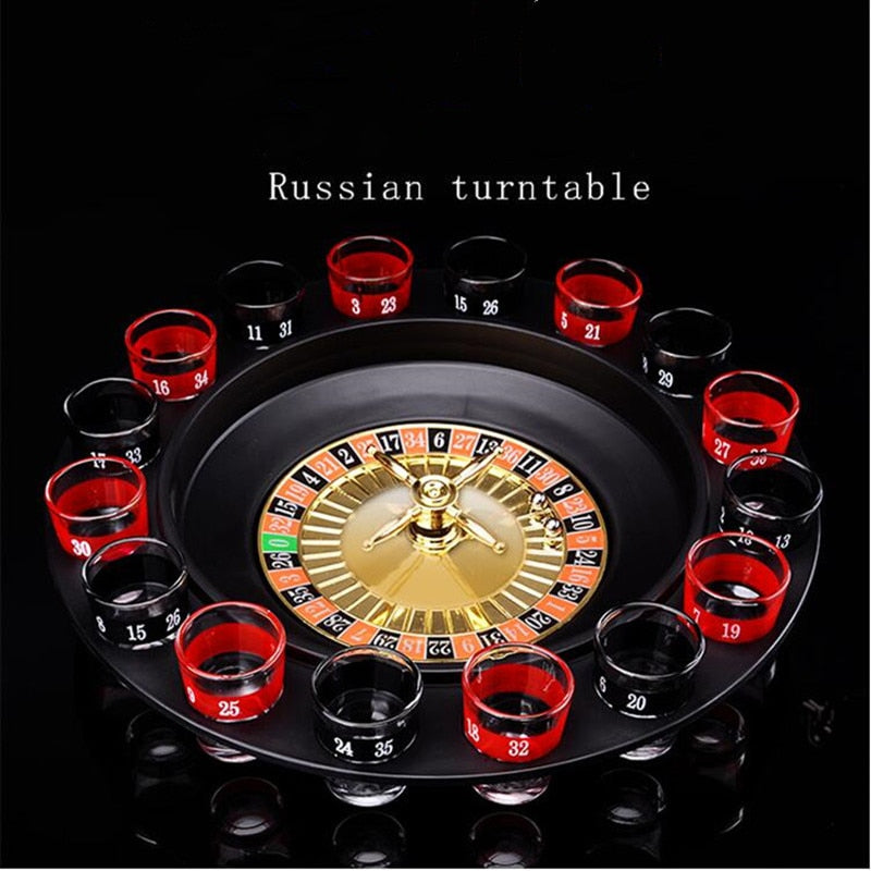 Transparent Glass Bar Russian Turntable Shooting Glass Wine Cup Roulette Game Shot Glasses Bar Funny Tools