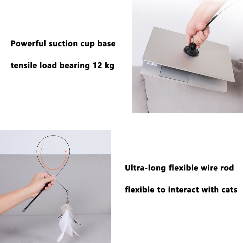 Cat Toy Interactive Feather Simulation Bird Teaser Stick Teaser Kitten Bells Wand Cats Accessories Pet Products Toys For Cat