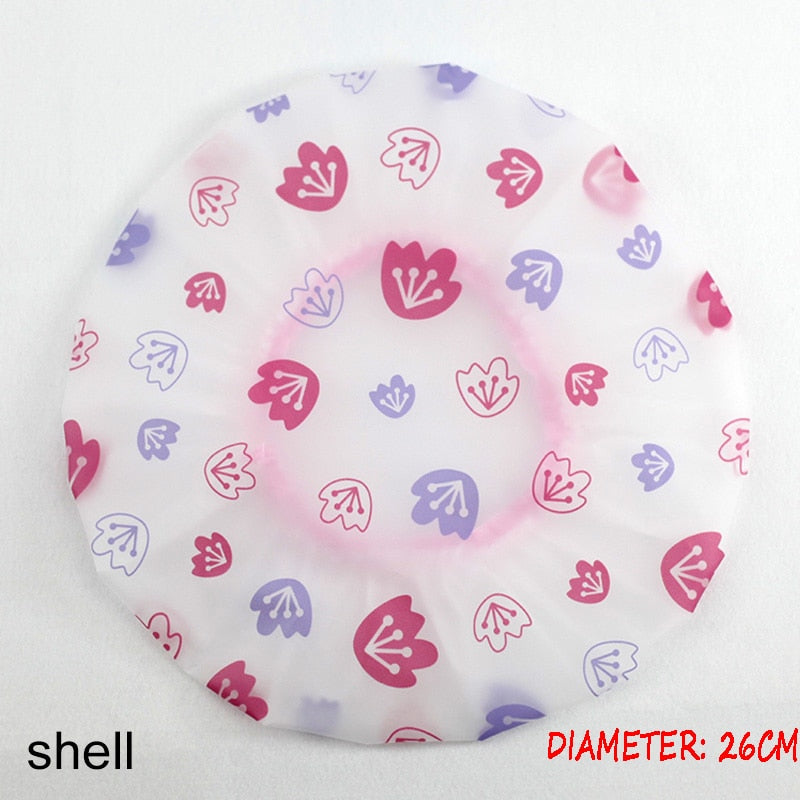 Shower Cap Thicken Elastic Bath Hat Bathing Cap for Women Hair Salon Dot Waterproof Bathroom Products Bathroom Accessories