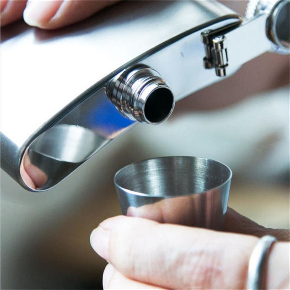 4Pcs/set Polished 30ML Mini Stainless Steel Shot Glass Cup Wine Drinking Glasses With Leather Cover Bag For Home Kitchen Bar