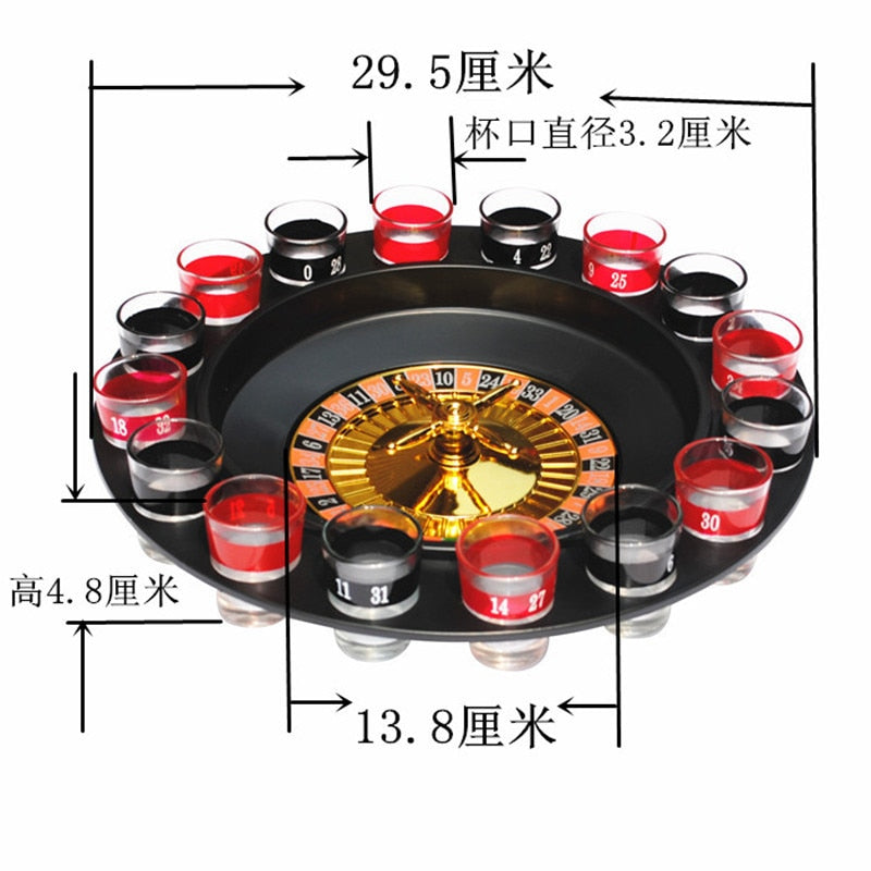 Transparent Glass Bar Russian Turntable Shooting Glass Wine Cup Roulette Game Shot Glasses Bar Funny Tools
