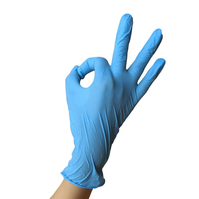 Hot Gloves  White Blue disposable nitrile gloves Latex for household cleaning products industrial washing, tattoo gloves S,M,L