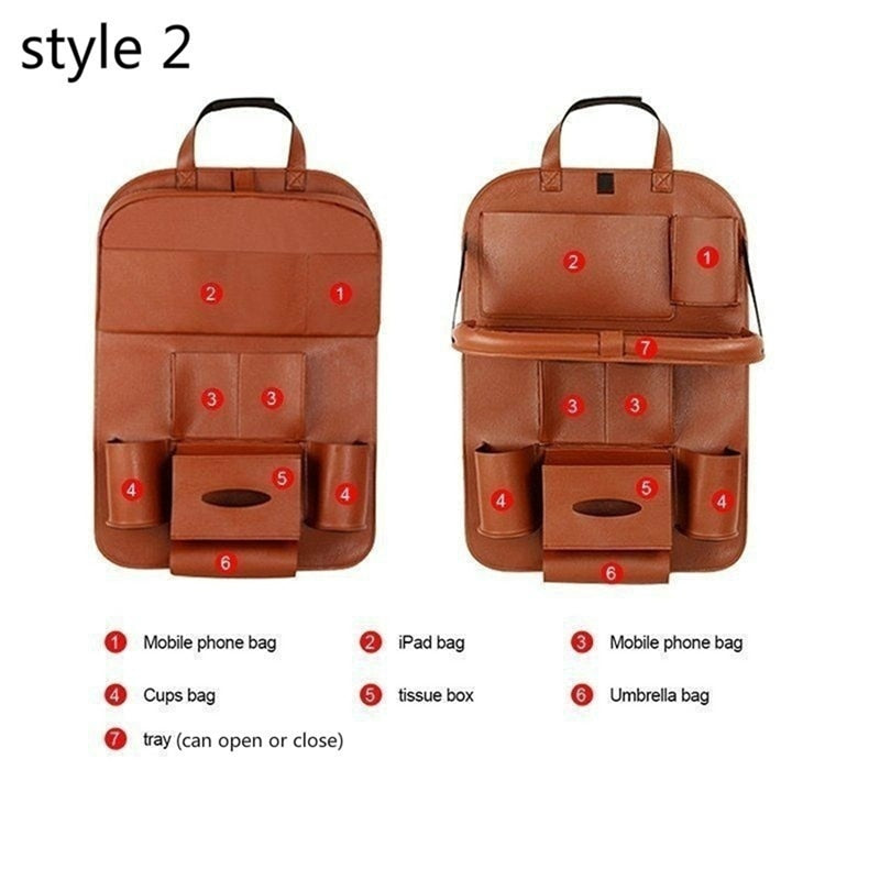 Universal Automobile Accessories Car Seat Back Bag Folding Table Organizer Pad Drink Chair Storage Pocket Box