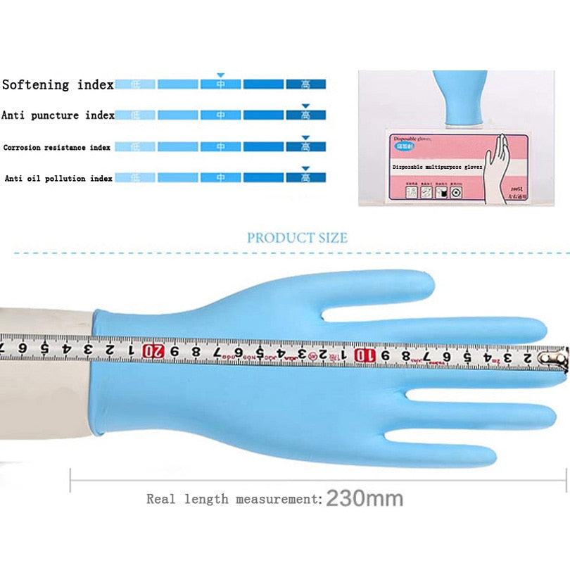 Hot Gloves  White Blue disposable nitrile gloves Latex for household cleaning products industrial washing, tattoo gloves S,M,L
