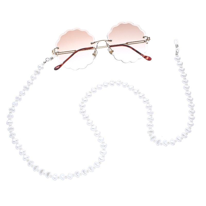 2020 Chic irregular imitation pearl glasses chain hanging neck Chain glasses rope lanyards sunglasses accessories