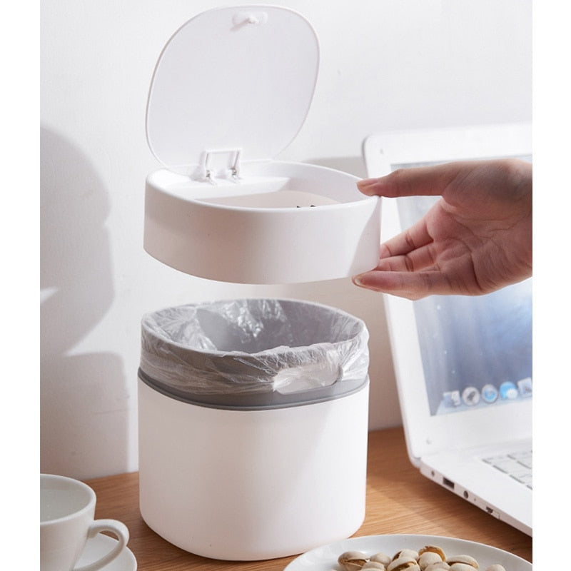 Mini Trash Can Household Garbage Basket Tabletop Trashcan Storage For Kitchen Sitting Room Small Waste  Dustbins