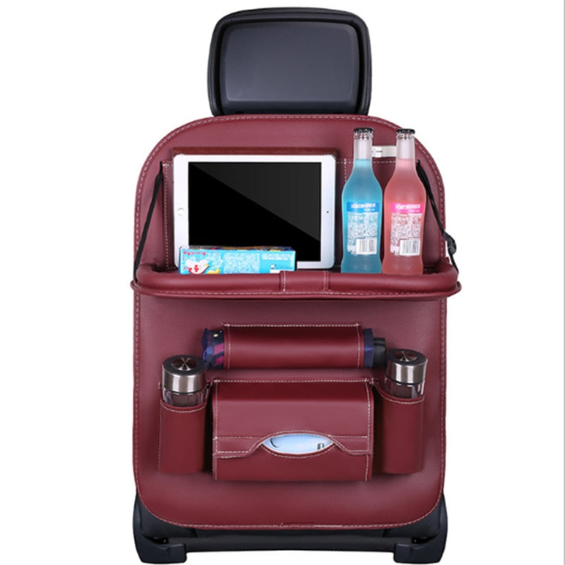 Universal Automobile Accessories Car Seat Back Bag Folding Table Organizer Pad Drink Chair Storage Pocket Box