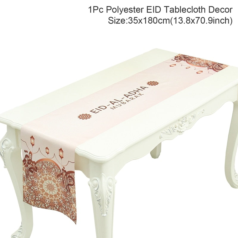 EID Mubarak Table Runner Ramadan Decorations 2023 For Home Tablecloth Ramadan Kareem Eid Al Adha Islamic Muslim Party Decoration