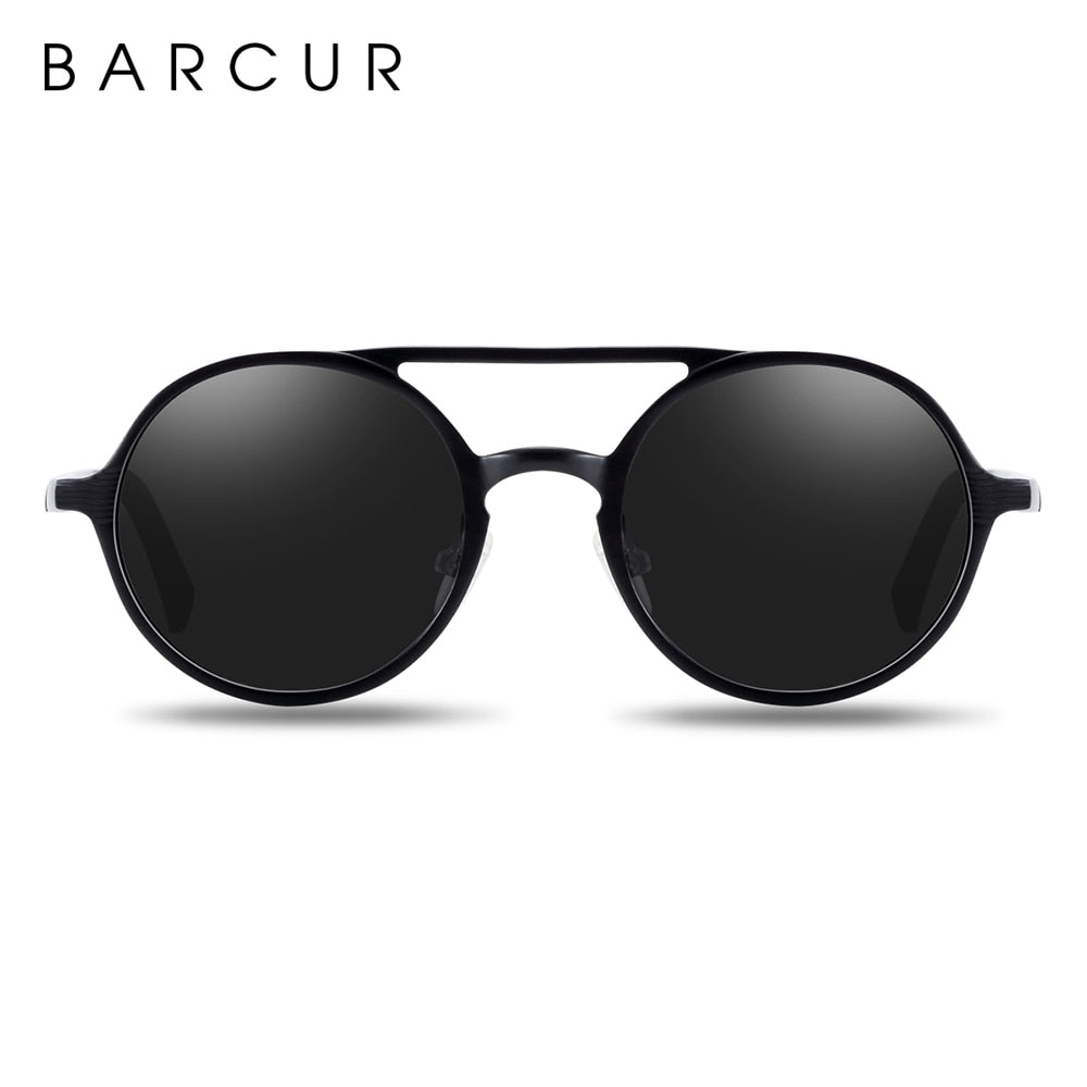 BARCUR Brand Light Weight Round Sunglasses Luxury Brand Men Glasses Retro Vintage Women Sun glasses