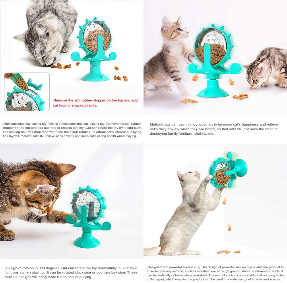 Turntable Leaking Food Cat Toy Training Ball Exercise IQ Cat Feeder Kitten toy pet Toy  Cat food feeder ball Pet Products