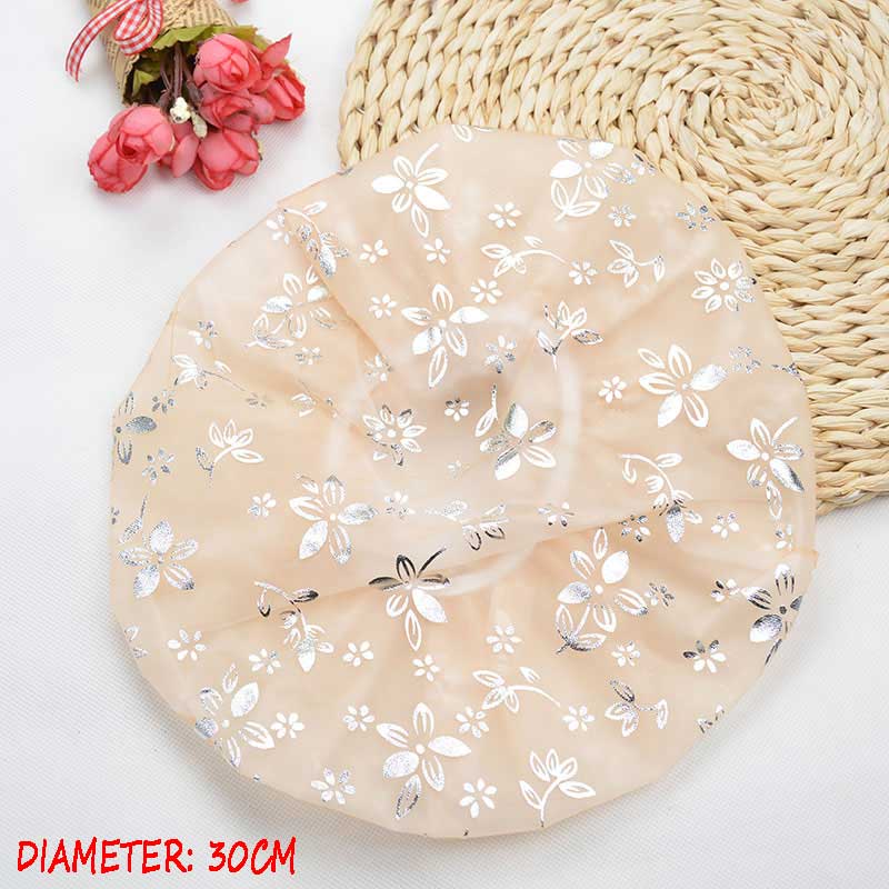 Shower Cap Thicken Elastic Bath Hat Bathing Cap for Women Hair Salon Dot Waterproof Bathroom Products Bathroom Accessories