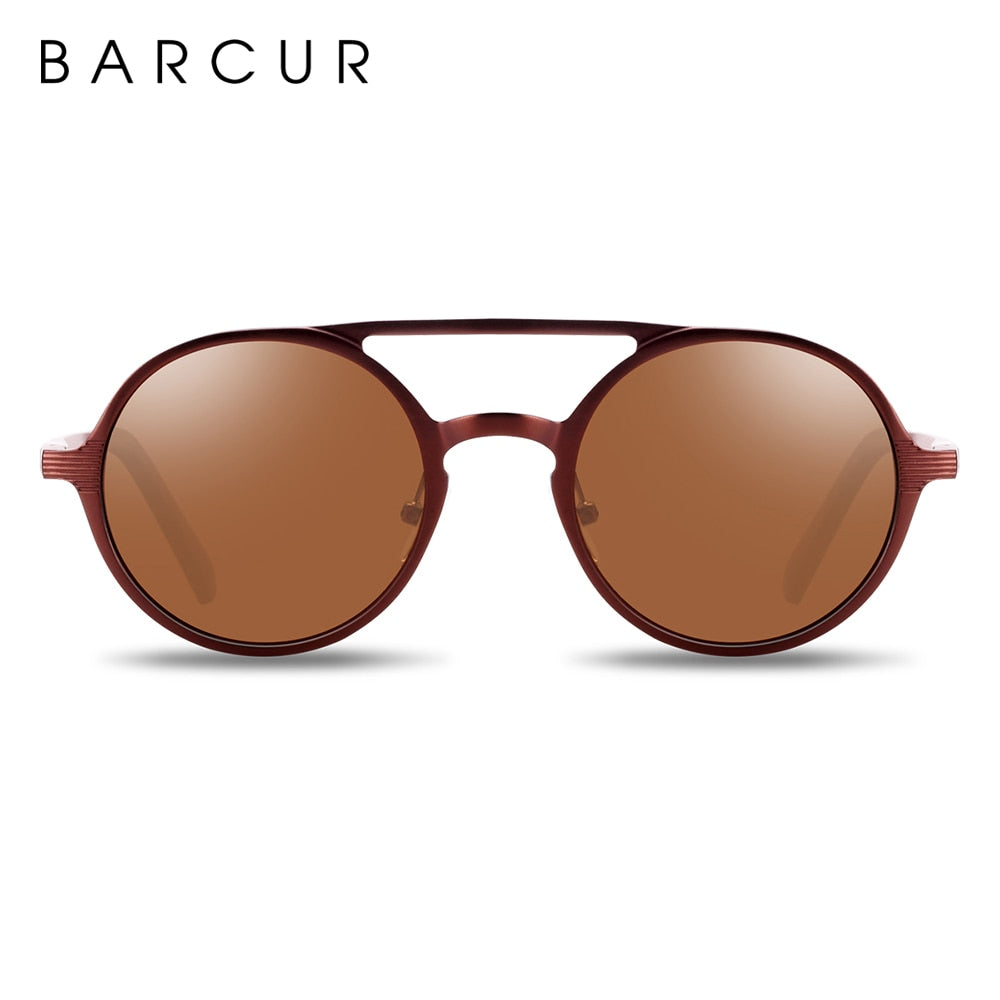 BARCUR Brand Light Weight Round Sunglasses Luxury Brand Men Glasses Retro Vintage Women Sun glasses