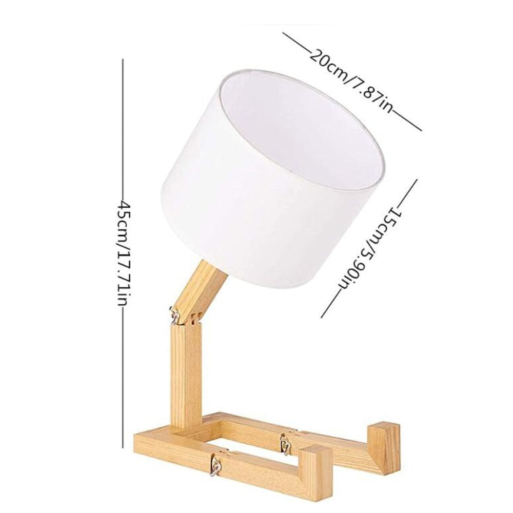 Robot Shape Wooden LED Table Lamps E27 Lamp Holder Modern Art Wood Desk Table Lamps Parlor Indoor Bedroom Study Night Light