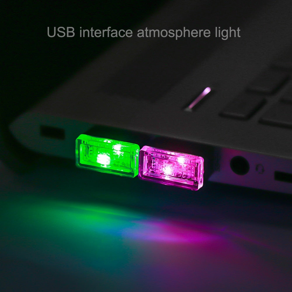 kebidu Mini LED Car Light Auto Interior Atmosphere USB Light Decor Plug And Play Lamp Emergency Lighting PC Auto Products