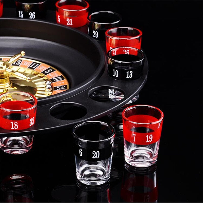 Transparent Glass Bar Russian Turntable Shooting Glass Wine Cup Roulette Game Shot Glasses Bar Funny Tools