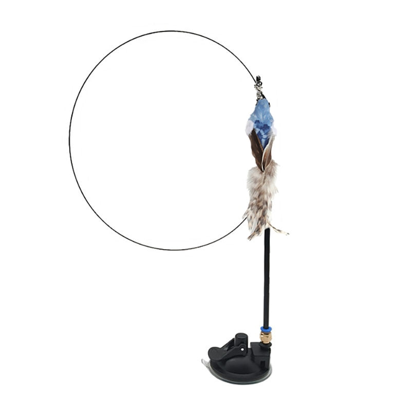 Cat Toy Interactive Feather Simulation Bird Teaser Stick Teaser Kitten Bells Wand Cats Accessories Pet Products Toys For Cat