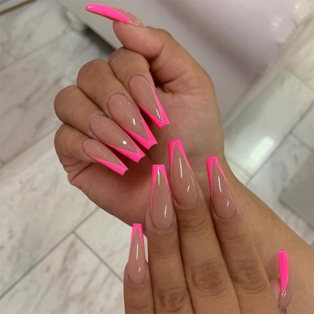 24Pcs Stiletto False Press On Nails Matte Black Color Leopard Wear Finished Product Wearable Full Cover Acrylic Nails Products