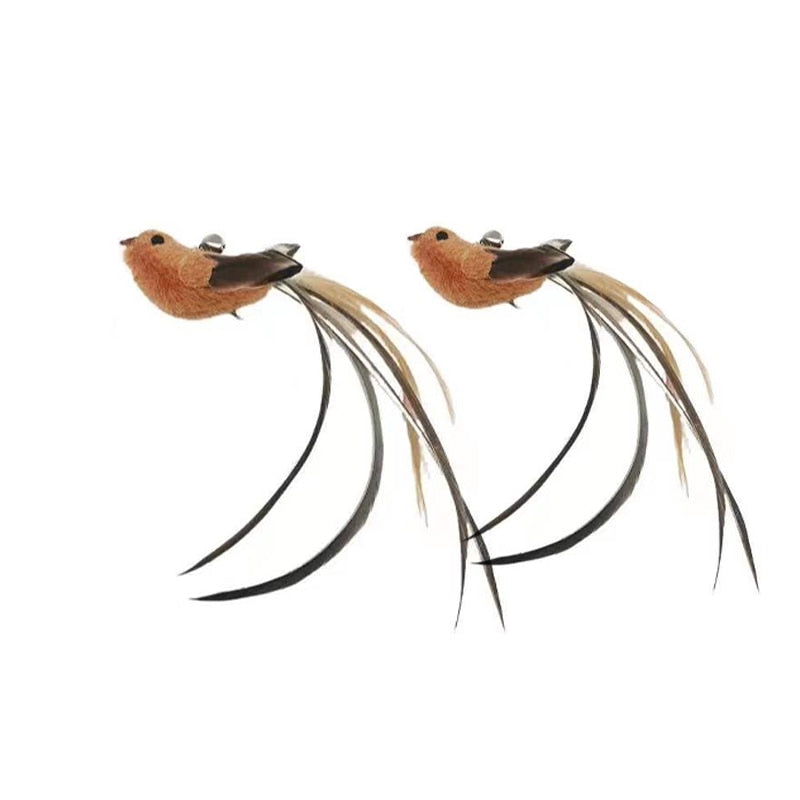 Cat Toy Interactive Feather Simulation Bird Teaser Stick Teaser Kitten Bells Wand Cats Accessories Pet Products Toys For Cat