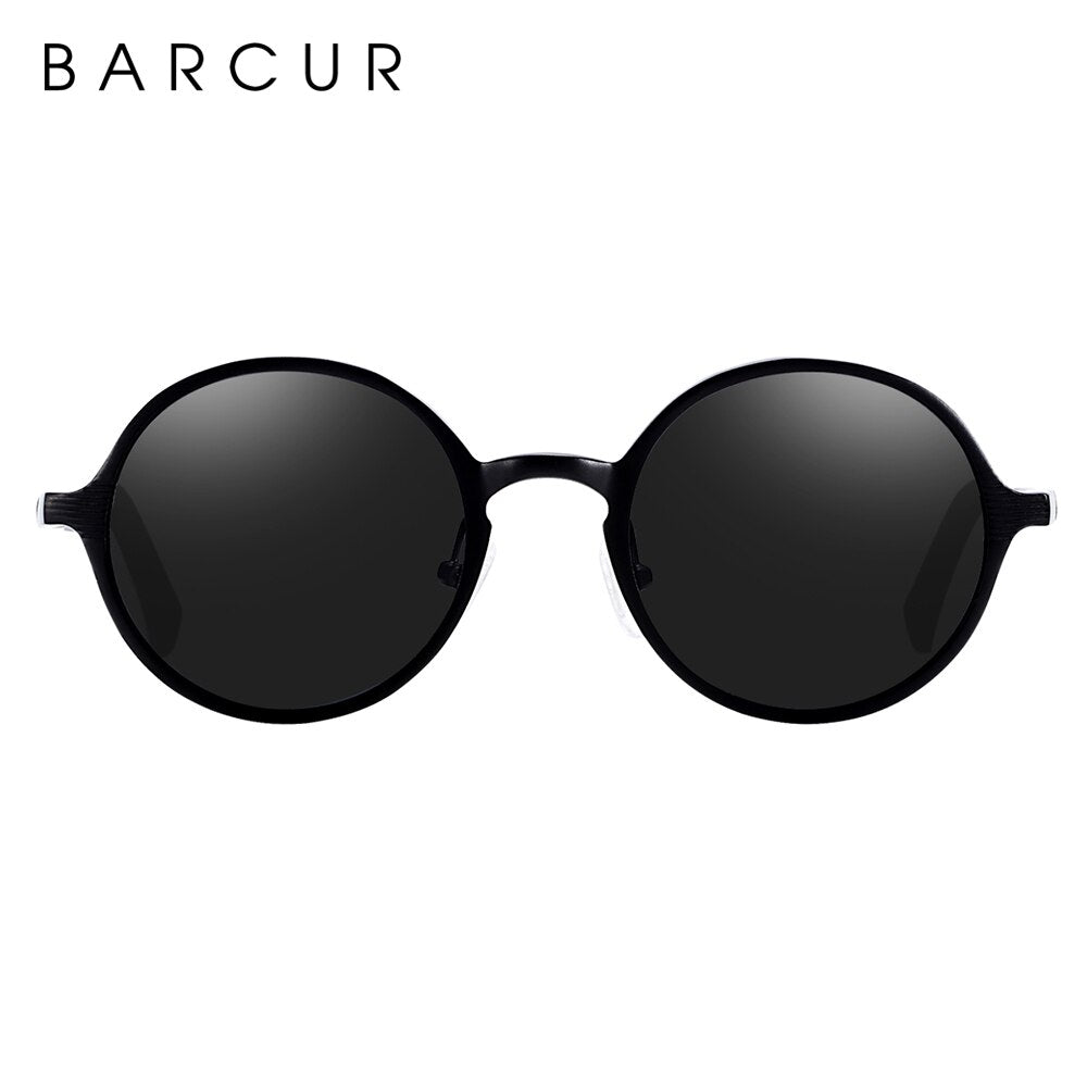 BARCUR Brand Light Weight Round Sunglasses Luxury Brand Men Glasses Retro Vintage Women Sun glasses