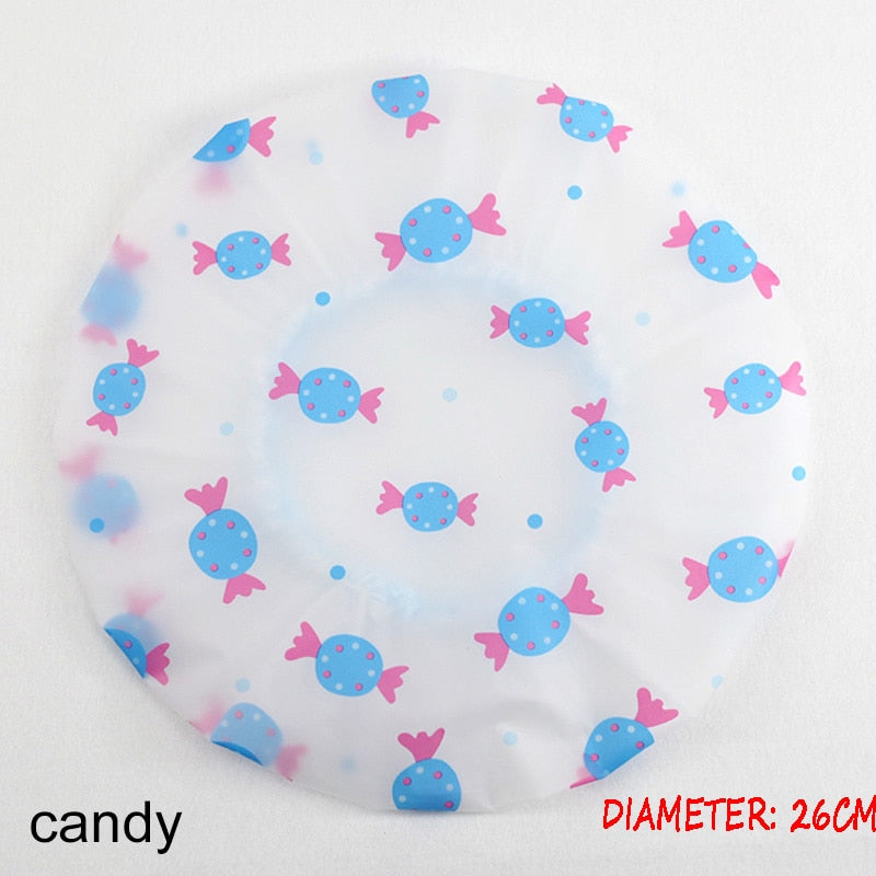 Shower Cap Thicken Elastic Bath Hat Bathing Cap for Women Hair Salon Dot Waterproof Bathroom Products Bathroom Accessories